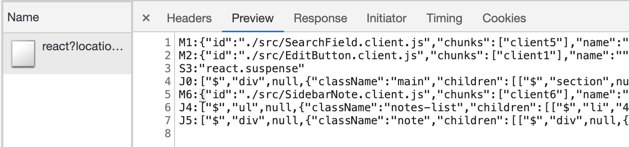 Server component response format